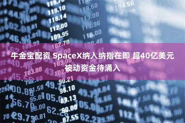 牛金宝配资 SpaceX纳入纳指在即 超40亿美元被动资金待涌入